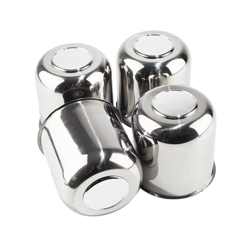 4Pcs 4.25" Stainless Trailer Wheel Center Caps, 4.29" H Chrome - color: Chrome, size: 4.25" Hub 4.29"H