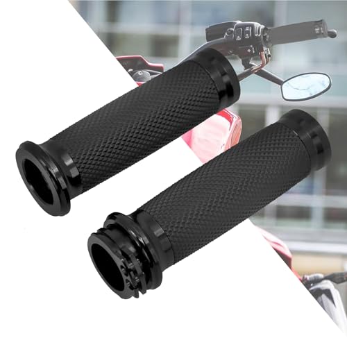 1 Inch Cable Throttle Handlebar Grips Motorcycle Hand Grips - color: #5 Black