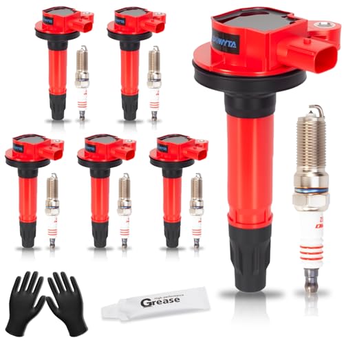 Set of 6 Upgraded UF553 Ignition Coil Pack & Spark Plugs for 3.5L 3.7L V6