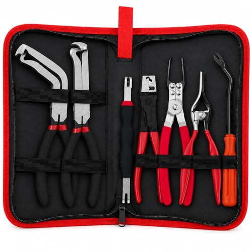 7PCS Automotive Electrical Disconnect Pliers Set with Leather Storage Case