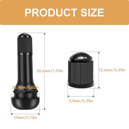 20PCS TR414 Tubeless Valve Stem Rubber Snap Black Standard Length Replacement for Automotive Rim Holes Standard Vehicle Tires DD008-414 - size: TR414