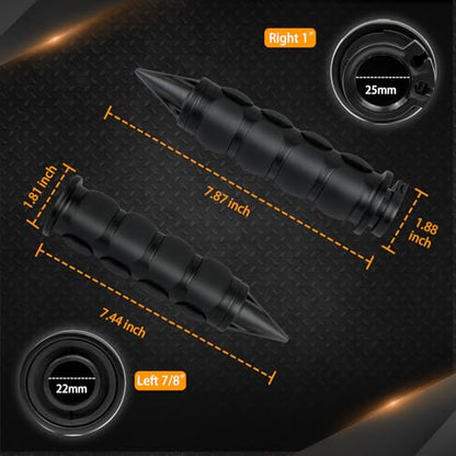 NTHREEAUTO 1" / 25mm Motorcycle Hand Grips Universal Handlebar Throttle Grip - color: Black