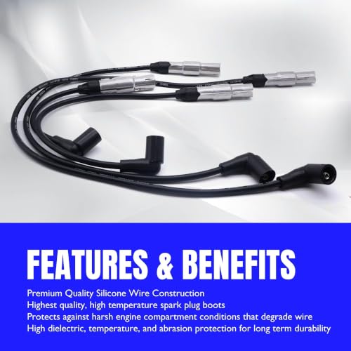 ST-4129 7mm Ignition Spark Plug Wire Set Compatible with Jetta L4 - style: 06A-905-430-AK