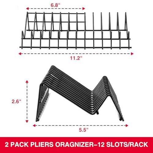 24 PC Pliers Tool Set with Storage Rack, Snap Ring, Needle Nose,Long Reach,Lineman's,Groove Joint and Diagonal Cutting Pliers,Cable Cutter,Wire Stripper for Plyers Home Use, Holiday,Fathers' Day Gift
