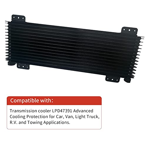 Low Pressure Drop Transmission Oil Cooler LPD47391 40K Trans Cooler Compatible with Heavy Duty 40,000 GVW Max including Mounting Hardware, Towing Applications and Advanced Cooling Protection 47391 - color: BLACK