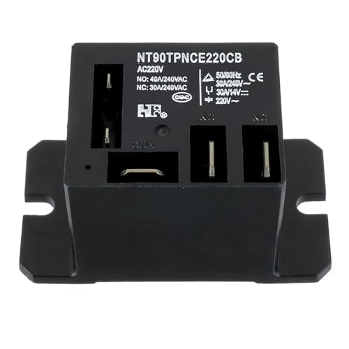NT90-AC220-10X Power Relay AC 220V Coil 220 VAC 30A 40A SPDT(1NO 1NC) with Flange Mounting and 10 Quick Connect Terminals Wires Mini Relay(Pack of 2pcs) - size: AC 220V