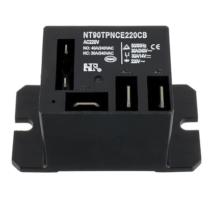 NT90-AC220-10X Power Relay AC 220V Coil 220 VAC 30A 40A SPDT(1NO 1NC) with Flange Mounting and 10 Quick Connect Terminals Wires Mini Relay(Pack of 2pcs) - size: AC 220V