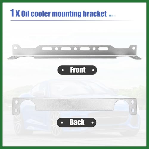 Motoforti Universal Oil Cooler Mounting Bracket Kit 330mm Aluminum Alloy Engine Oil Cooler Radiator Adapter Kit Oil Cooler Bracket Kit Silver Tone Long-lasting