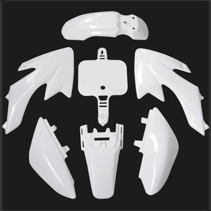White Plastics Kit with Graphics Decals for CRF50 XR50, 50cc 70cc 90cc 110cc 125cc SSR SDG Chinese Dirt Pit Bike,Fenders Fairings Replacement Plastic with Graphics