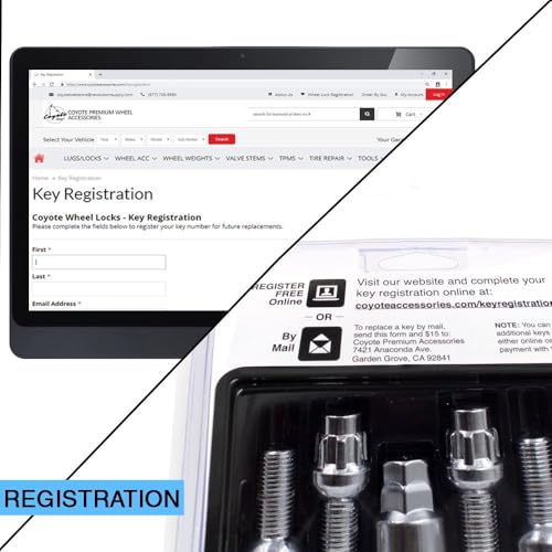 Wheel Accessories Parts 4 Locks + Key M14 x 1.5 14 x 1.5 Thread Ball Seat Lug Bolt Lock Chrome Finish 28mm Shank Length Dual Hex Key 17mm & 19mm fits Mecedes-Benz C EQB EQE GLA GLB SL-Class - color: Chrome M14x1.5, size: Mercedes Ball Seat