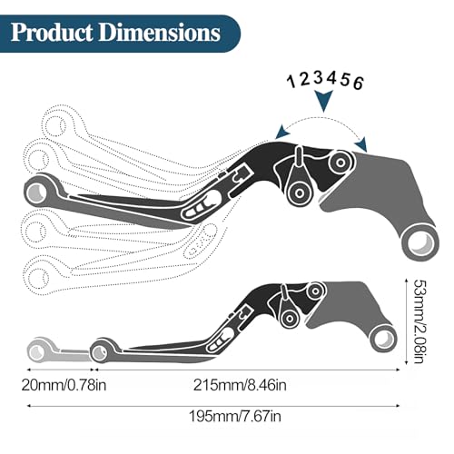 Motorcycle Brake and Clutch Lever Set Adjustable CNC Aluminum Replacement Clutch Levers for Kawasaki NINJA650 Ninja 650 EX650 2017-2024 2025 2026(Black) - color: Black