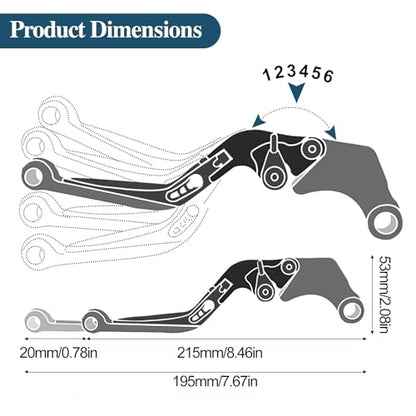Motorcycle Brake and Clutch Lever Set Adjustable CNC Aluminum Replacement Clutch Levers for Kawasaki NINJA650 Ninja 650 EX650 2017-2024 2025 2026(Black) - color: Black