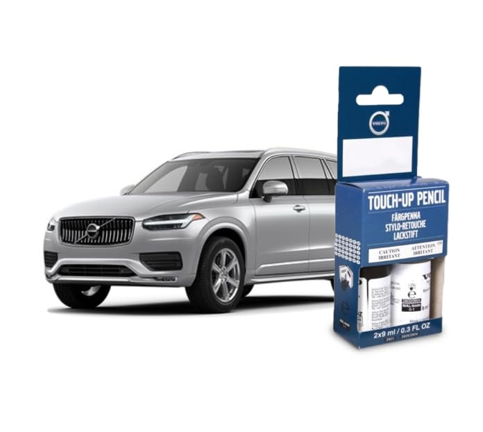 Volvo Touch Up Paint Pen, Includes Base Coat and Clear Coat, 2 x 9 ml (0.3 fl oz), OEM Factory Original (711 Bright Silver Metallic) - color: 711 Bright Silver Metallic
