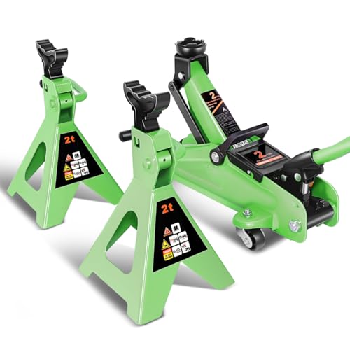 DNA MOTORING 2 Ton Car Jack and Stands Kit Green - color: Green