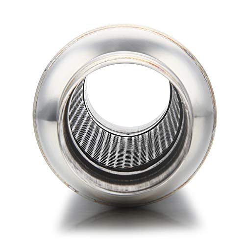 LCGP Universal Muffler 2.5" Inlet & Outlet 19'' Overall Length,Straight Through Design, Stainless Steel Resonator - color: Silver, size: 2.5" Inlet 19" Overall Length