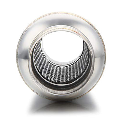LCGP Universal Muffler 2.5" Inlet & Outlet 19'' Overall Length,Straight Through Design, Stainless Steel Resonator - color: Silver, size: 2.5" Inlet 19" Overall Length