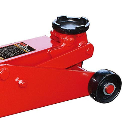 BIG RED T81001 Torin Hydraulic Heavy Duty Long Frame Service/Floor Jack with Foot Pedal, 10 Ton (20,000 lb) Capacity, Red - size: 10 ton long frame floor jack