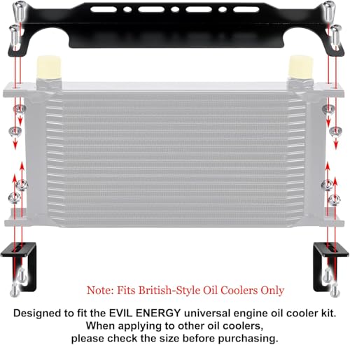 EVIL ENERGY Oil Cooler Mounting Bracket Kit 330mm / 13 inch Aluminum Alloy - size: 330mm