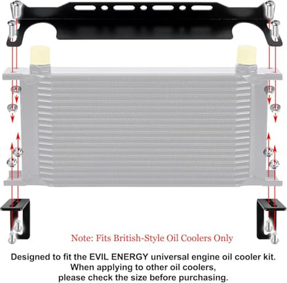 EVIL ENERGY Oil Cooler Mounting Bracket Kit 330mm / 13 inch Aluminum Alloy - size: 330mm