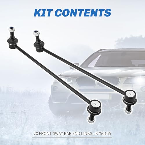 Sway Bar Link Front, Automotive Replacement Sway Bar Link Kits 2Pcs Compatible with Buick Enclave, Chevy Traverse, GMC Acadia, Saturn Outlook Stabilizer Sway Bar Links, K750155 - size: K750155