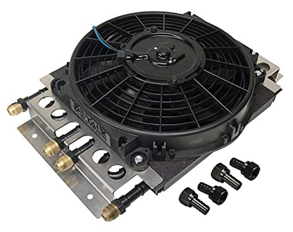 Derale 15220 Electra-Cool Remote Cooler Dual Circuit 2 in 1 Design , Black