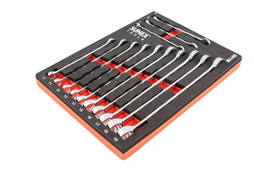 Sunex 9911M 13 Pc. V-Groove Metric Wrench Set in EVA Foam 7mm-19mm - size: 13 Pc. Metric Wrench Set