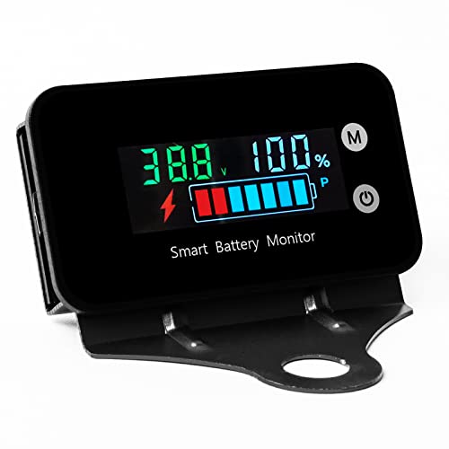 IPX7 Waterproof 7-100v Battery Tester with Mounting Bracket and Alarm &Temp - color: Multicolored