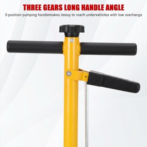 GarveeTech 30 Ton Air Hydraulic Floor Jack for Heavy Duty Trucks & Tractors – Low Profile (9"-17.7"), 4 Adapters, 46" Adjustable Handle – 66,000 Lbs Capacity - color: 30 Yellow