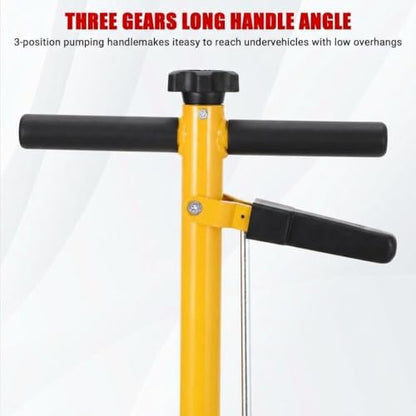 GarveeTech 30 Ton Air Hydraulic Floor Jack for Heavy Duty Trucks & Tractors – Low Profile (9"-17.7"), 4 Adapters, 46" Adjustable Handle – 66,000 Lbs Capacity - color: 30 Yellow