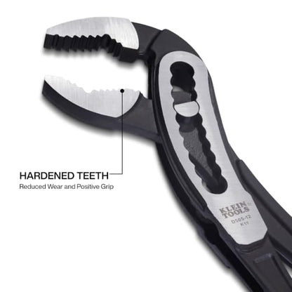 Klein Tools D50512 Classic Klaw Pump Pliers V-Jaw Tongue and Groove, Hardened Teeth for Maximum Torque, 12-Inch - style: 12-Inch