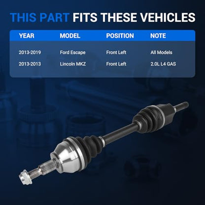 Autoround 662284 Front Left CV Axle Fit for 2013-2019 Ford Escape