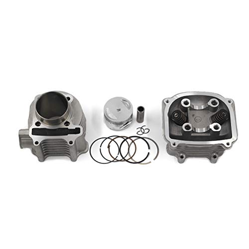 Complete GY6 Cylinder Head Rebuild Kits with valves, Trkimal 57.4mm 150cc Big Bore Upgrade Kits for 4 stroke 157QMJ Engines Chinese scooter moped parts, GY6 Engine parts Sunl Roketa Peace
