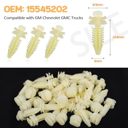 Xislet 120pcs GM Door Panel Clips Kit, Compatible with Chevy GMC Truck SUV