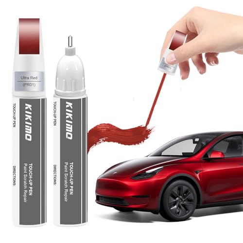 KIKIMO for Tesla Touch Up Paint(Ultra Red(PR01)) - color: Ultra Red(PR01)