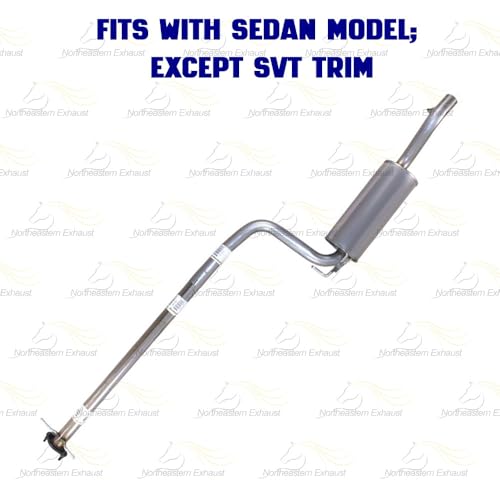 Exhaust Muffler Assembly Compatible with Ford Focus 2000-2004 2.0L | Sedan | Stainless Steel | Northeastern Exhaust | Includes Clamps, Gasket, Hangers and Bolt Kit | Direct-Fit Replacement