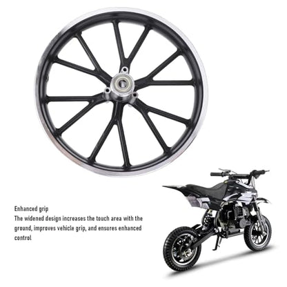 Sorandy 2.50 10 Dirt Bike 10 Inch Wheel Hub, Widened Aluminum Alloy Rim, Enhanced Traction Design Replacement for Mini Pocket Bike Electric 49-50ml Dirt Bike (Rear Wheel)