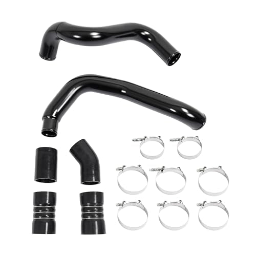 Turbo Intercooler Pipe Boots Kit T-Bolt Compatible with F250 F350 - color: Black