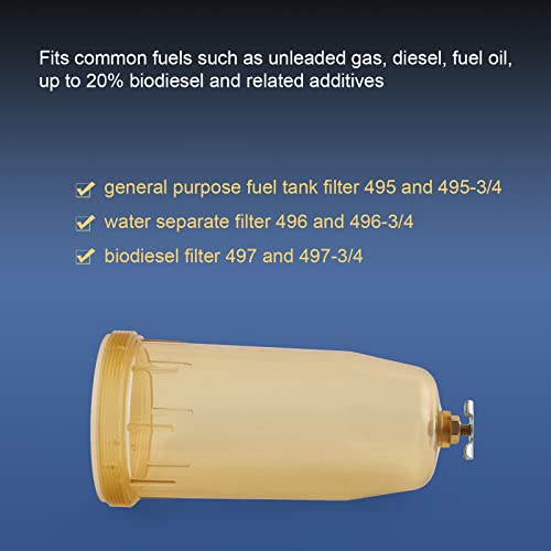 495-4 Fuel Tank Filter Bowl with Drain Valve
