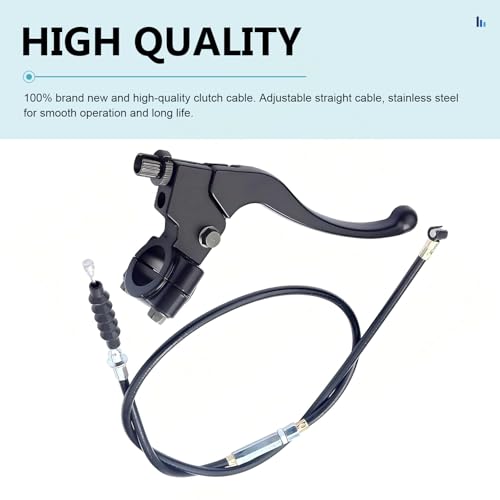 1 Set Motorcycle 7/8" Left Clutch Lever Handle Cable, Adjustable Lever & Smooth Cable, Waterproof Anti-Breakage Brake Grip, for 50CC-70CC 90CC 110CC 125CC 140CC 150CC Engines (Black)
