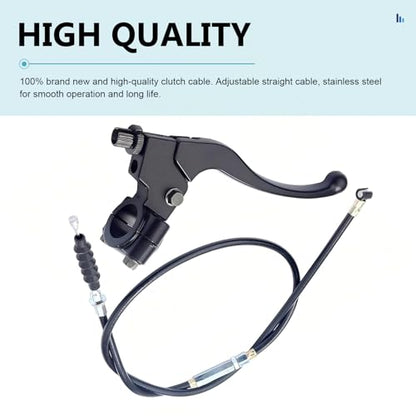 1 Set Motorcycle 7/8" Left Clutch Lever Handle Cable, Adjustable Lever & Smooth Cable, Waterproof Anti-Breakage Brake Grip, for 50CC-70CC 90CC 110CC 125CC 140CC 150CC Engines (Black)