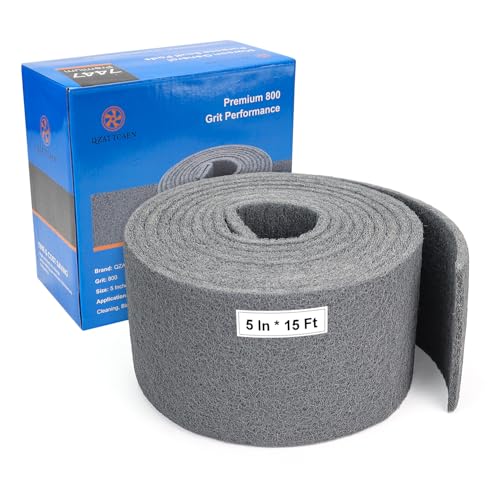 Gray Scuff Pad Roll 5" x 15 ft - Ultra Fine 800 Grit Surface Prep for Auto Body, Woodworking & Paint - color: Gray, style: 5 Inches*15 Feet