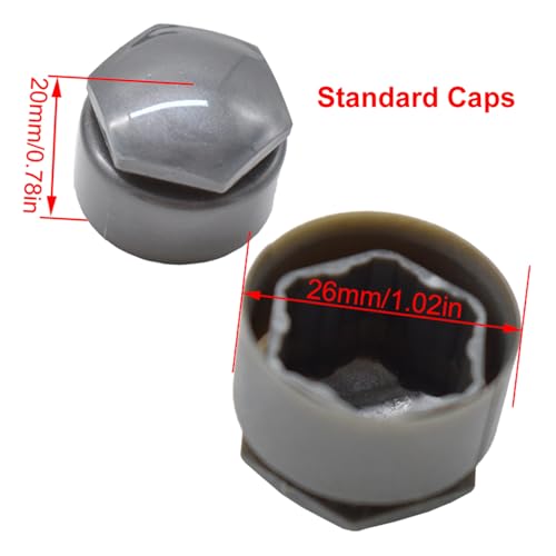 XUKEY Lug Nut Covers for Audi, 24pcs 25mm + Disassembly Tool (Grey) - color: Grey