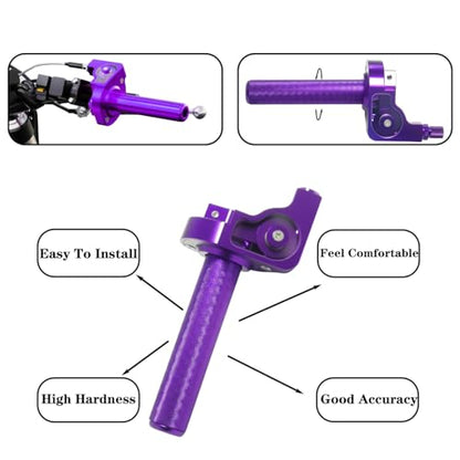 Motorcycle Throttle Grip 7/8" 22mm CNC Aluminum Quick Twister with Throttle Cable for KLX CR CRF EXC XR CRF50 CRF230 50 110 125 230 250 Dirt Pit Bike Motocross Motorbike Quad ATV - color: Style-B-Purple