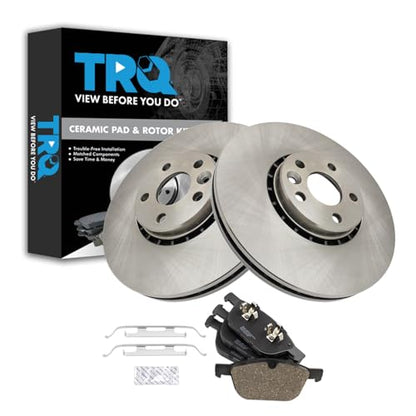 TRQ Front Brake Pad and Rotor Set Ceramic - style: BKA19421