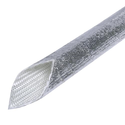 Car Aluminized Sleeve 1/2inch ID-18ft Fuel Line Heat Shield Sheath - style: 1/2inch(I.D. Wide) - 18 ft