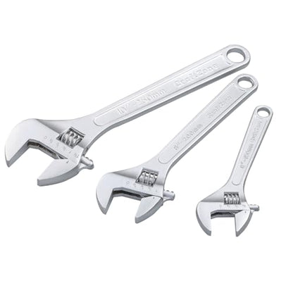 3-Piece Adjustable Wrench Set, 6/8/10 Inch, SAE & Metric Scales - size: 6-inch, 8-inch, 10-inch