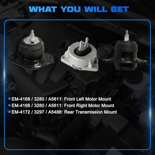 Engine Motor and Transmission Mount Kit 3Pcs Compatible with 2011 2012 2013 2014 2015 2016 2017 2018 2019 Grand Cherokee 3.6L 5.7L Replace # A5611, A5488 - color: 2011-2019 Grand Cherokee 3.6L 5.7L