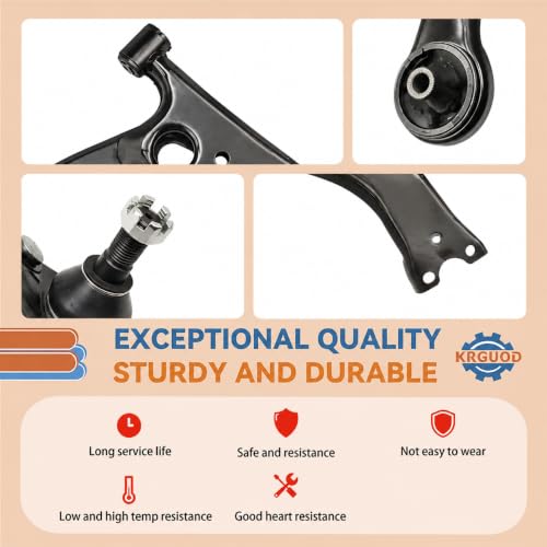 Front Lower Control Arm Suspension Kit For Toyota Corolla 2003 2004 2005 2006 2007 2008 include Ball Joint Sway Bar Tie Rod - 10 pcs Set K640360 K640361. - size: 10pcs-Front Suspension Kit