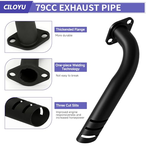 Exhaust Pipe Kit Replacement for Predator 212 GMB100 Mini Bike - style: Black