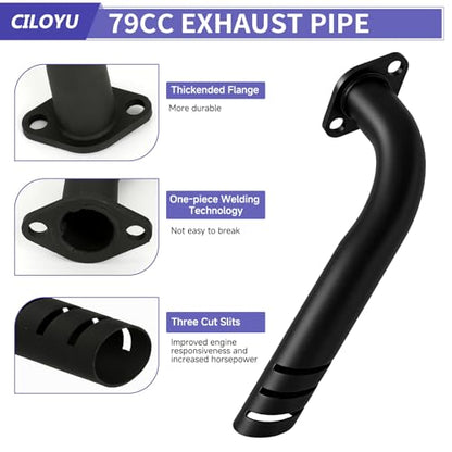 Exhaust Pipe Kit Replacement for Predator 212 GMB100 Mini Bike - style: Black